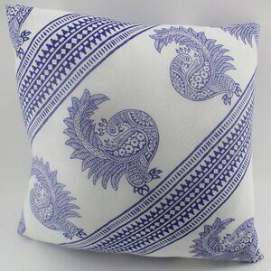 14" Purple Blue and White Phoenix Pillow.
